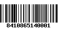 Código de Barras 8410865140001