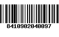 Código de Barras 8410902040097