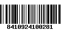 Código de Barras 8410924100281