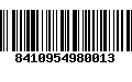 Código de Barras 8410954980013