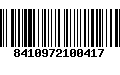 Código de Barras 8410972100417