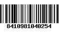 Código de Barras 8410981040254