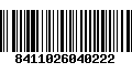 Código de Barras 8411026040222