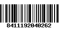 Código de Barras 8411192040262