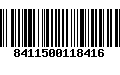 Código de Barras 8411500118416