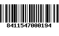 Código de Barras 8411547000194