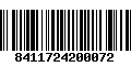 Código de Barras 8411724200072