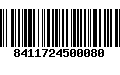 Código de Barras 8411724500080