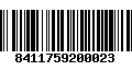 Código de Barras 8411759200023