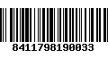 Código de Barras 8411798190033