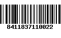 Código de Barras 8411837110022