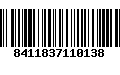 Código de Barras 8411837110138