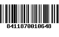 Código de Barras 8411870010648