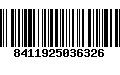 Código de Barras 8411925036326