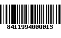 Código de Barras 8411994000013