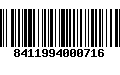 Código de Barras 8411994000716