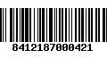 Código de Barras 8412187000421