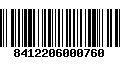 Código de Barras 8412206000760