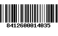 Código de Barras 8412600014035