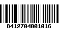 Código de Barras 8412704001016