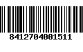 Código de Barras 8412704001511