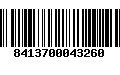 Código de Barras 8413700043260