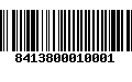 Código de Barras 8413800010001