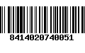 Código de Barras 8414020740051