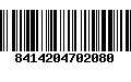 Código de Barras 8414204702080