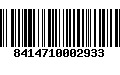 Código de Barras 8414710002933