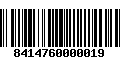 Código de Barras 8414760000019