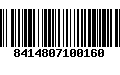 Código de Barras 8414807100160