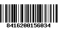 Código de Barras 8416200156034