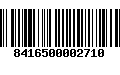 Código de Barras 8416500002710