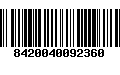 Código de Barras 8420040092360