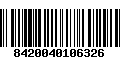 Código de Barras 8420040106326