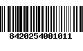 Código de Barras 8420254001011