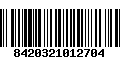 Código de Barras 8420321012704