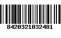 Código de Barras 8420321032481