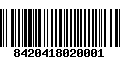 Código de Barras 8420418020001