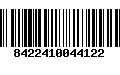 Código de Barras 8422410044122