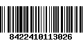 Código de Barras 8422410113026