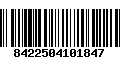 Código de Barras 8422504101847