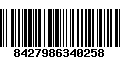 Código de Barras 8427986340258