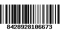 Código de Barras 8428928106673