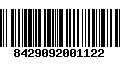 Código de Barras 8429092001122