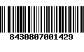 Código de Barras 8430807001429