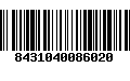 Código de Barras 8431040086020