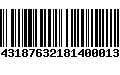 Código de Barras 8431876321814000135