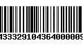 Código de Barras 84333291043640000092